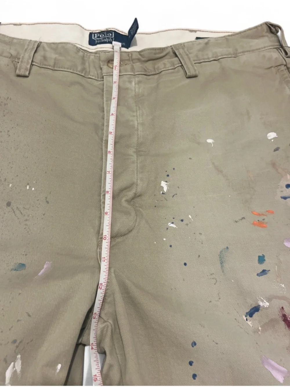 Polo by Ralph Lauren The Big Chino Khaki Paint-Splatter Pants 36/30